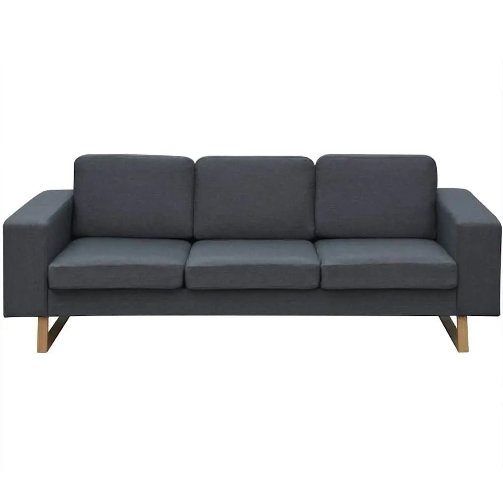 Sofa Set Grey 2-Seater and 3-Seater Fabric Removable Cushion Covers Machine Washable