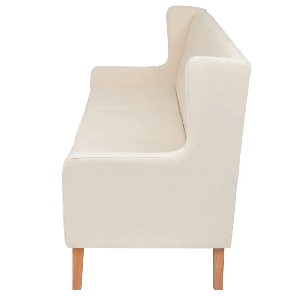 2-Piece Sofa Set Cream White Fabric 3-Seater Lounge Armchair