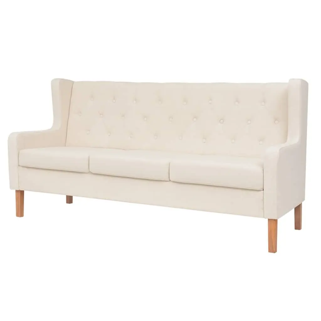 Fabric Sofa Set White Upholstered 2-Seater 3-Seater