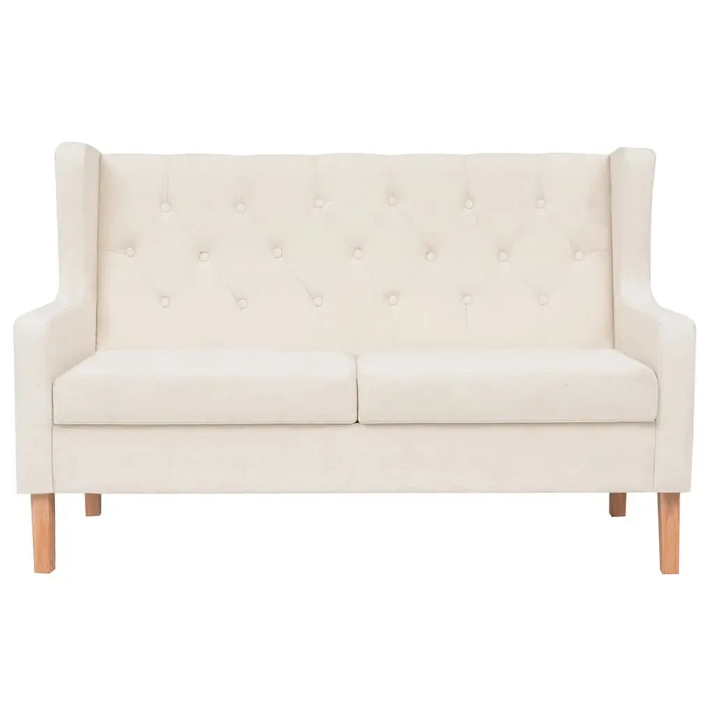 Fabric Sofa Set White Upholstered 2-Seater 3-Seater
