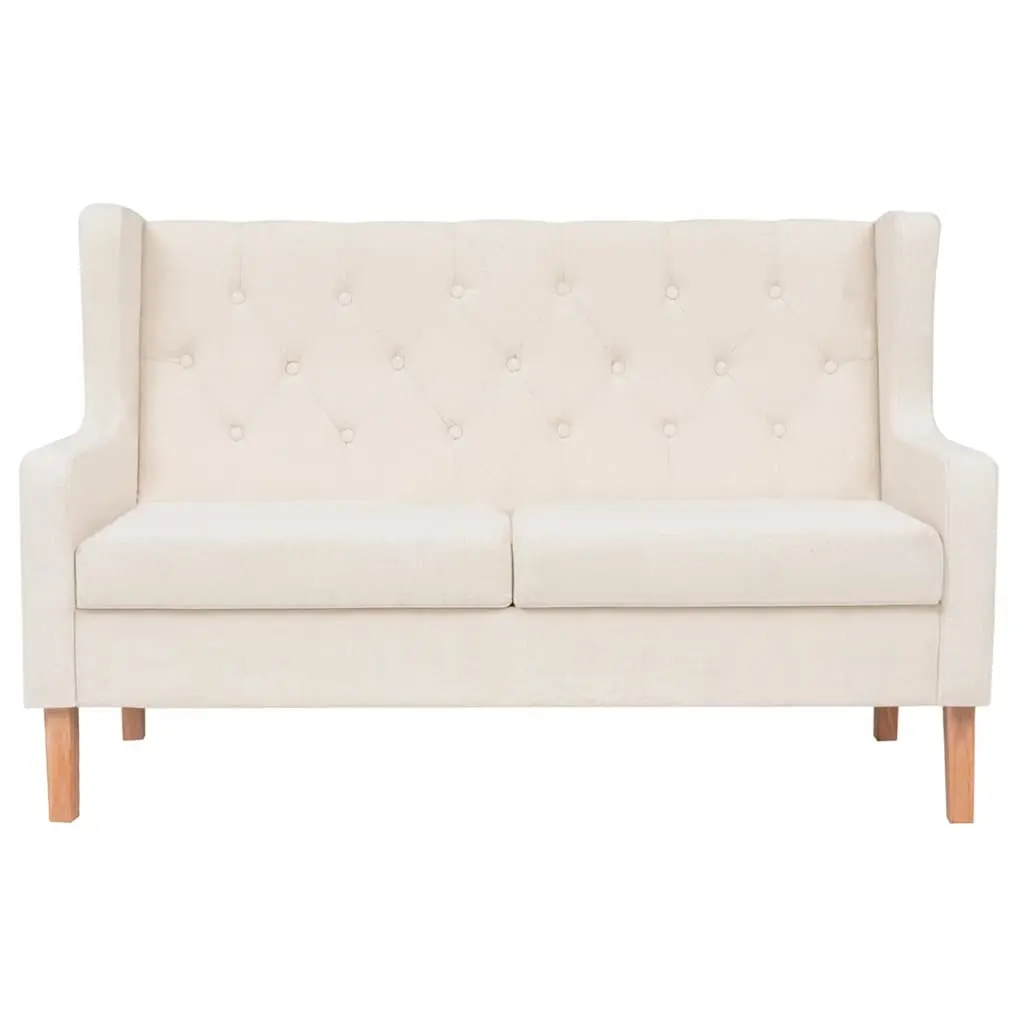 3-Piece Sofa Set White Polyester Fabric 2-Seater Armchair 3-Seater Living Room