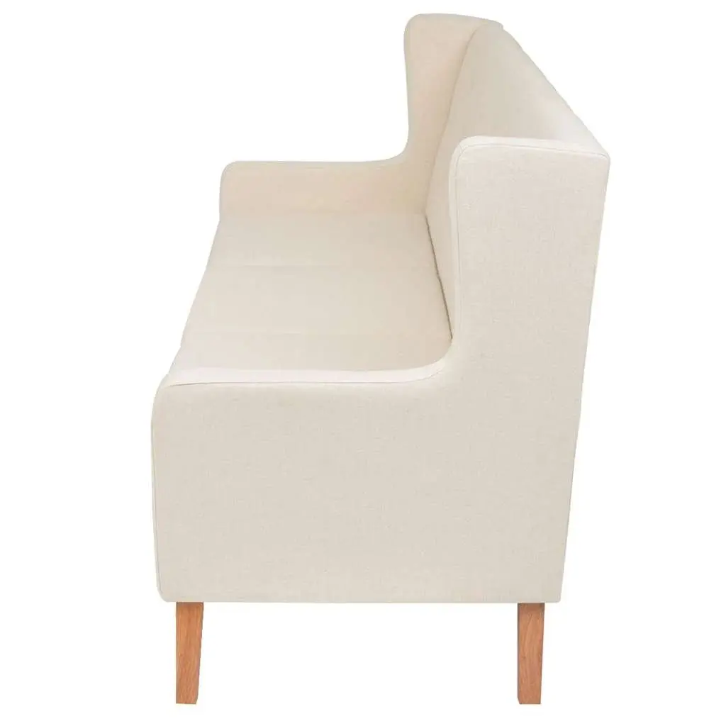 3-Piece Sofa Set White Polyester Fabric 2-Seater Armchair 3-Seater Living Room