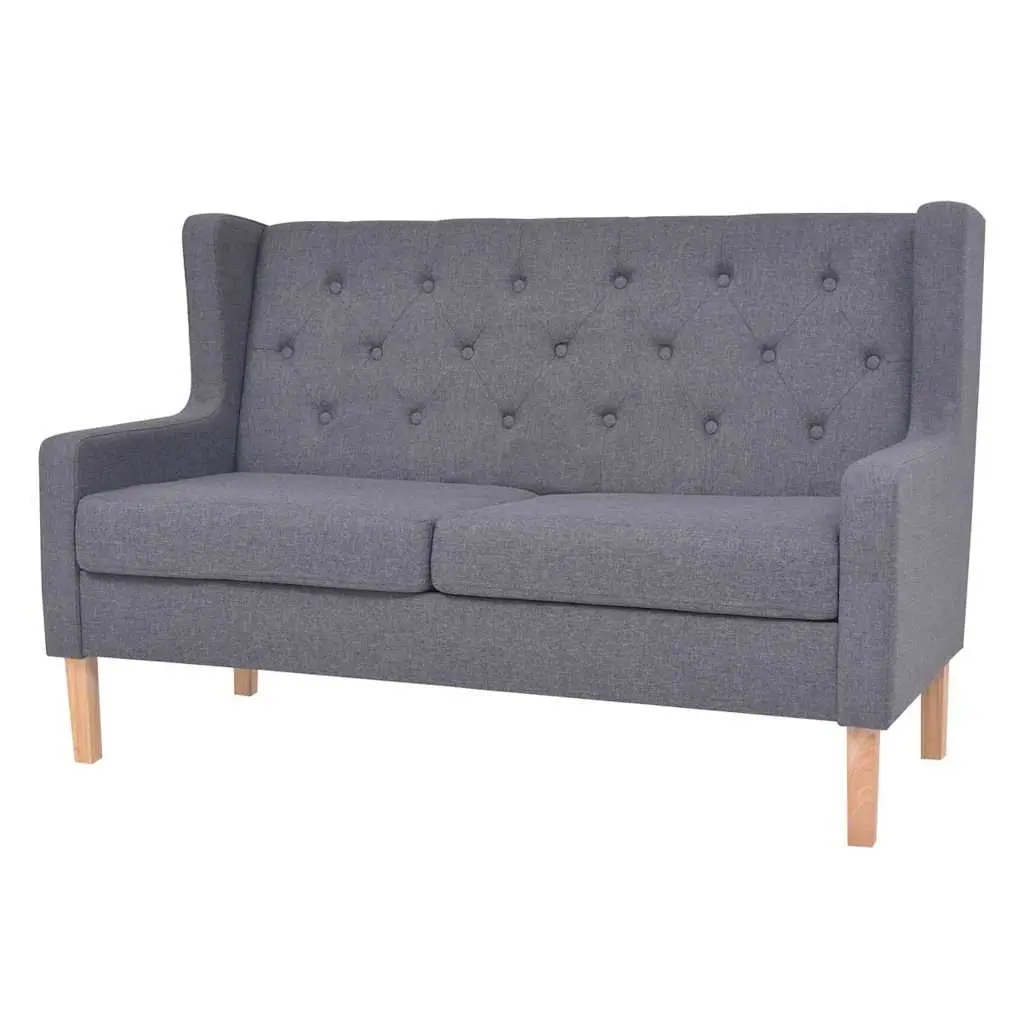 2-Piece Sofa Set Grey Fabric Armchair 2-Seater Lounge Suite Living Room
