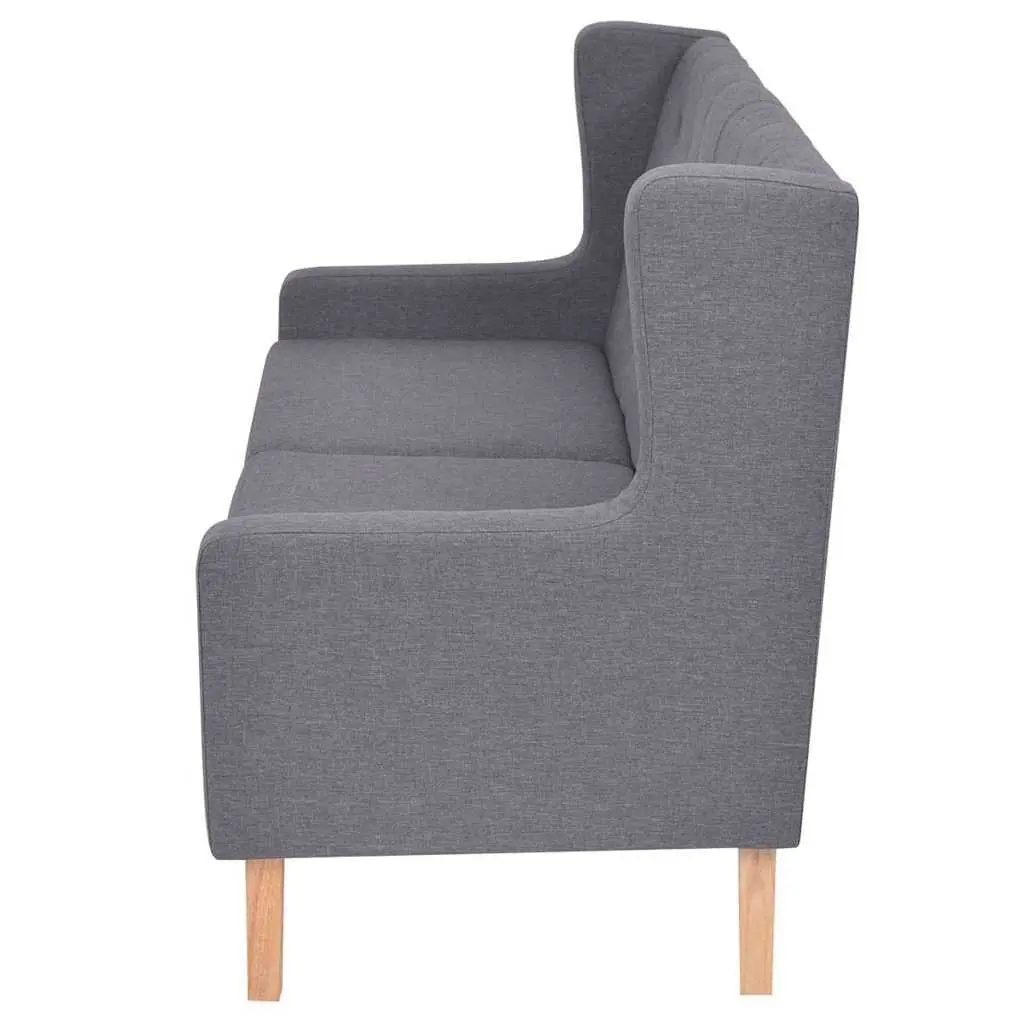 2-Piece Sofa Set Grey Fabric Armchair 2-Seater Lounge Suite Living Room