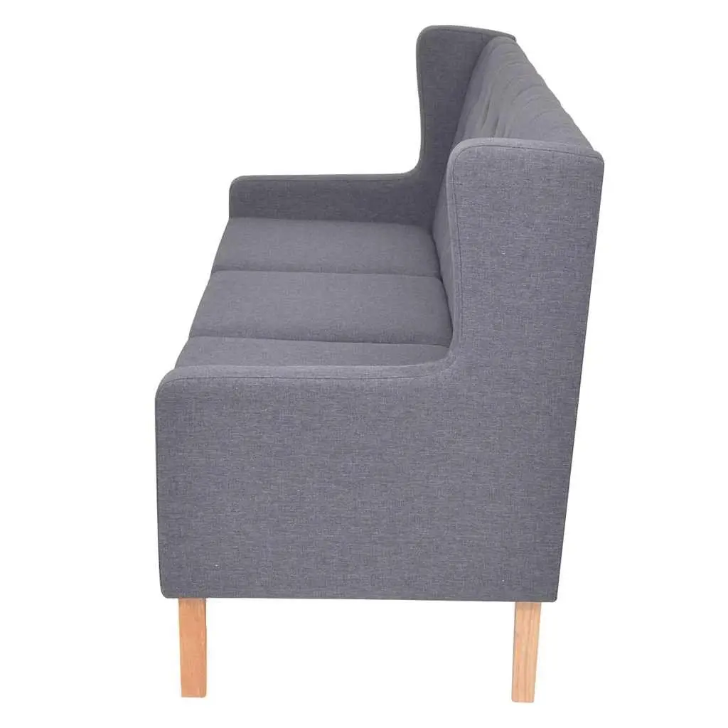 Sofa Set Grey Fabric 2 Piece Armchair 3 Seater Wooden Frame Upholstered Foam Padding