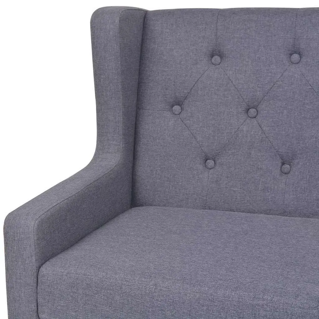 3-Piece Sofa Set Grey Fabric Armchair 2-Seater Sofa 3-Seater Sofa
