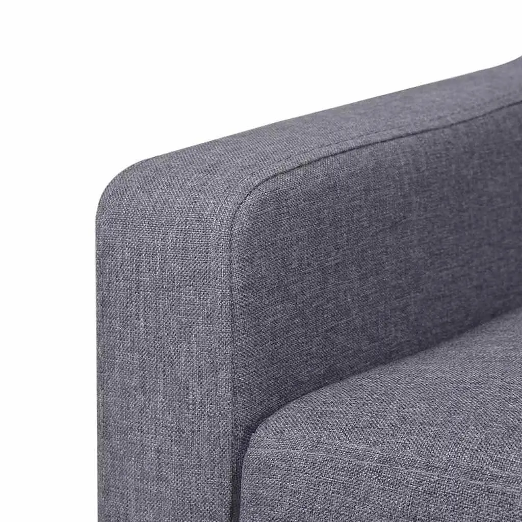 3-Piece Sofa Set Grey Fabric Armchair 2-Seater Sofa 3-Seater Sofa