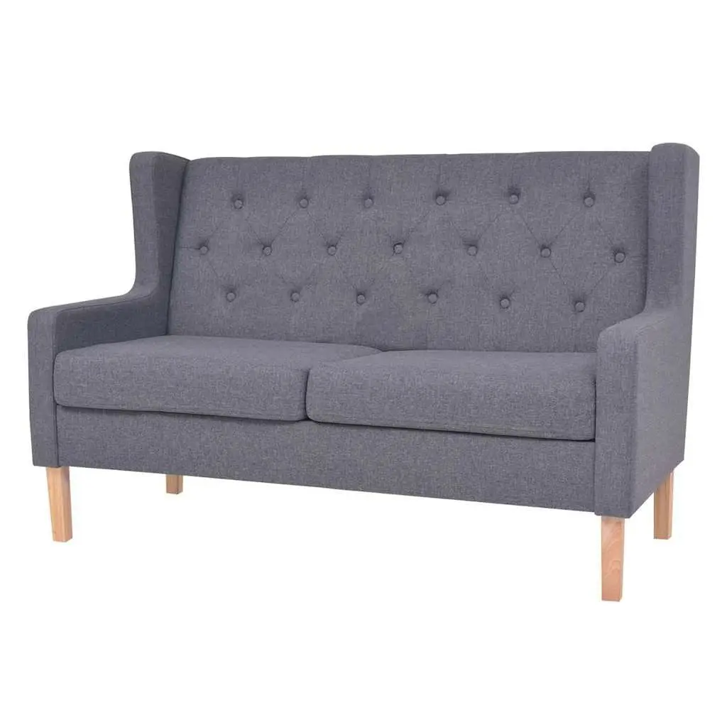3-Piece Sofa Set Grey Fabric Armchair 2-Seater Sofa 3-Seater Sofa