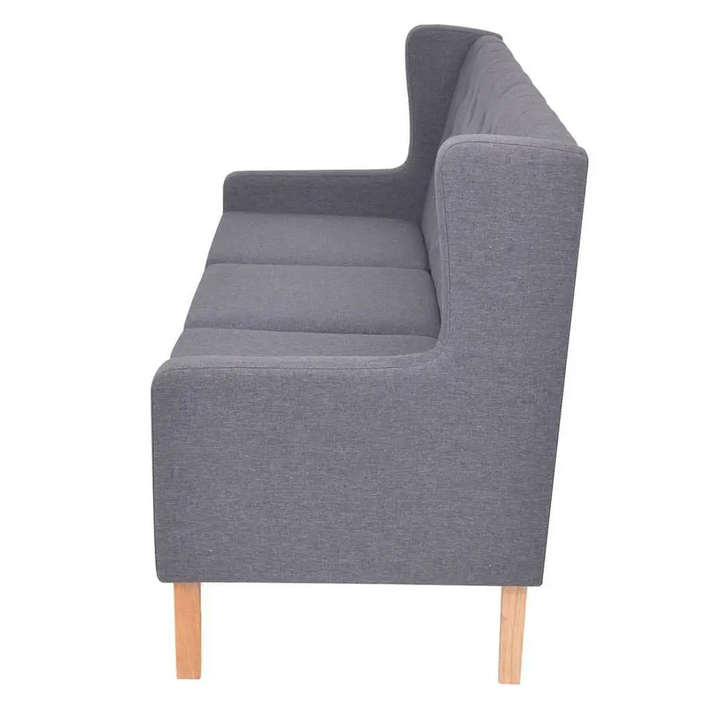 3-Piece Sofa Set Grey Fabric Armchair 2-Seater Sofa 3-Seater Sofa