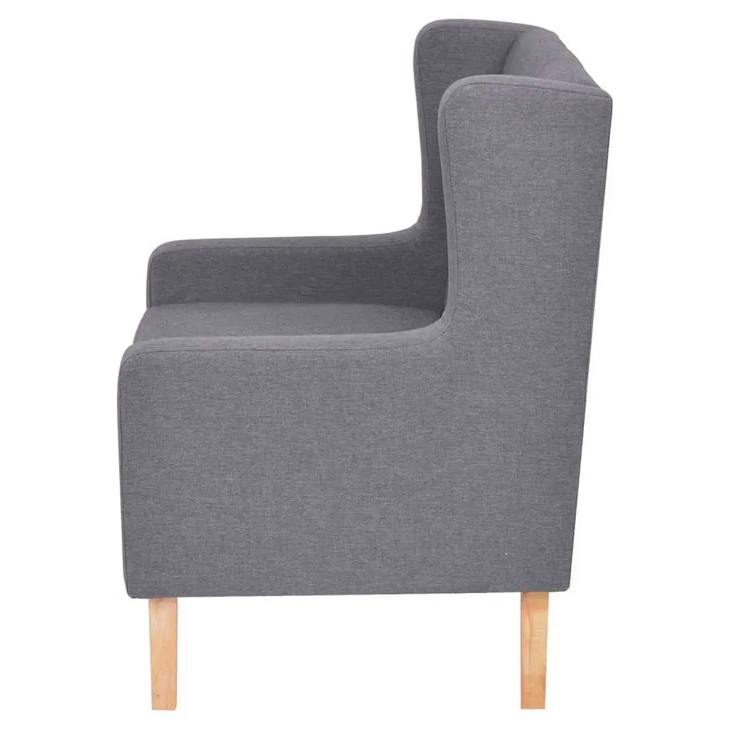 3-Piece Sofa Set Grey Fabric Armchair 2-Seater Sofa 3-Seater Sofa