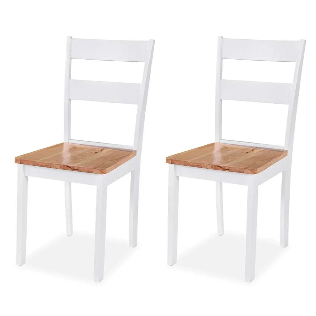 Dining Set White Drop-Leaf Table 2 Chairs MDF Rubberwood