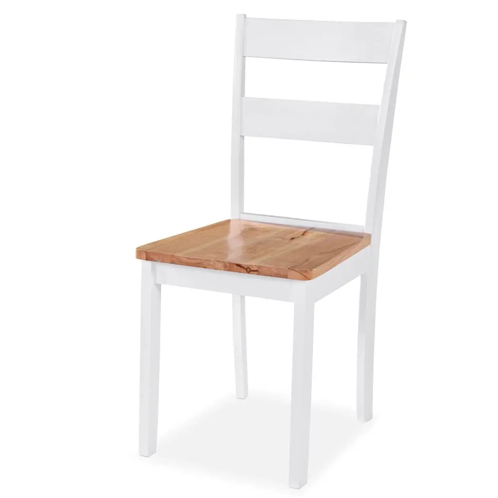 Dining Set White Drop-Leaf Table 2 Chairs MDF Rubberwood