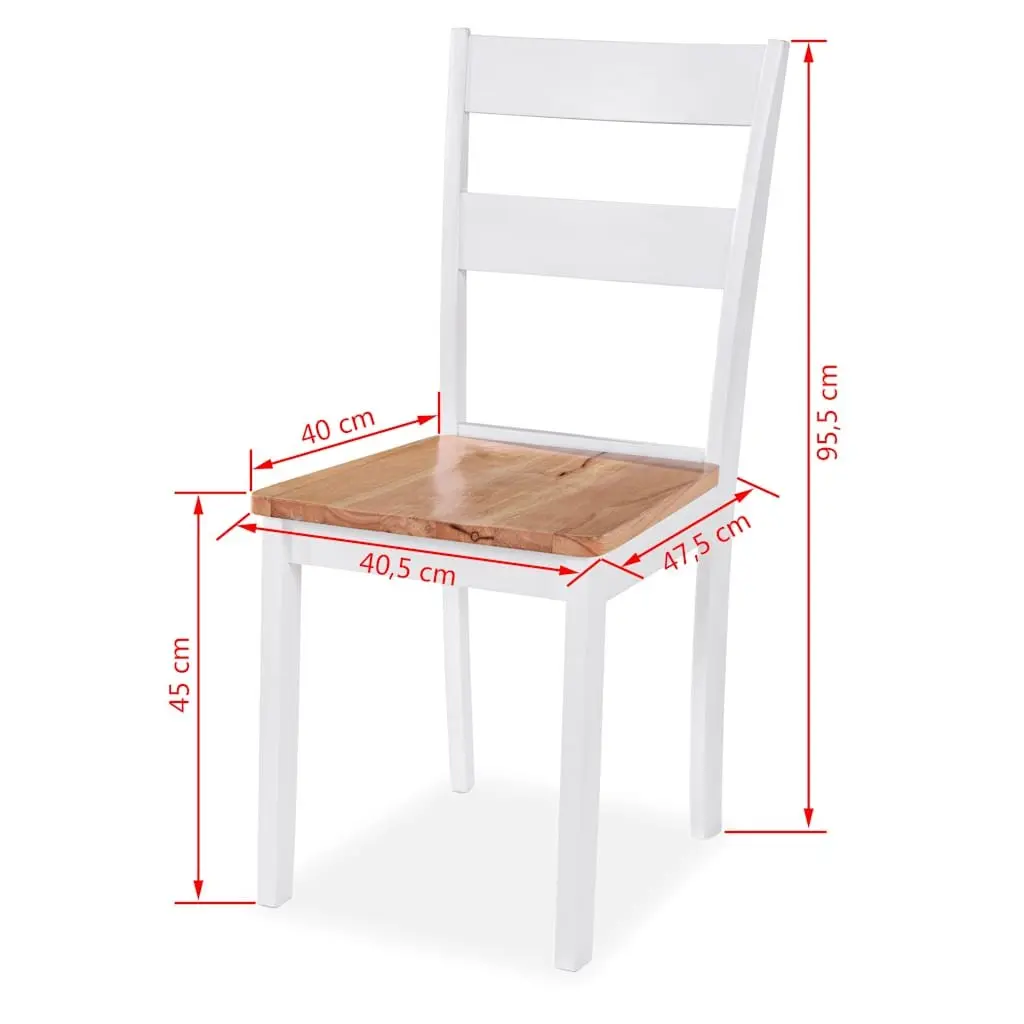 Dining Set White Drop-Leaf Table 2 Chairs MDF Rubberwood