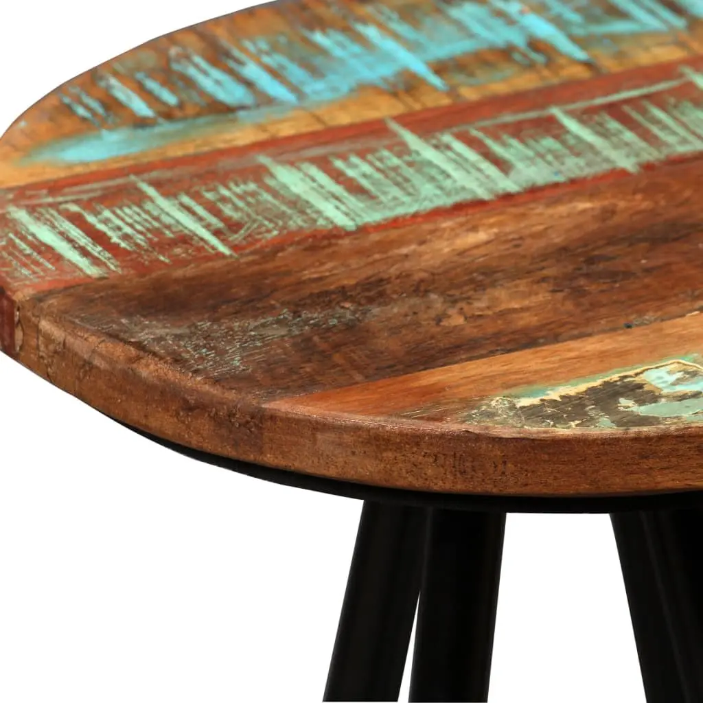 Bar Set Industrial Style 5 Pieces Solid Reclaimed Wood Table Stools Brown