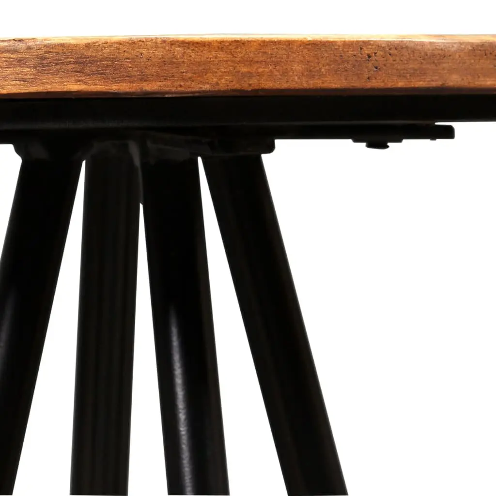 Bar Set Industrial Style 5 Pieces Solid Reclaimed Wood Table Stools Brown