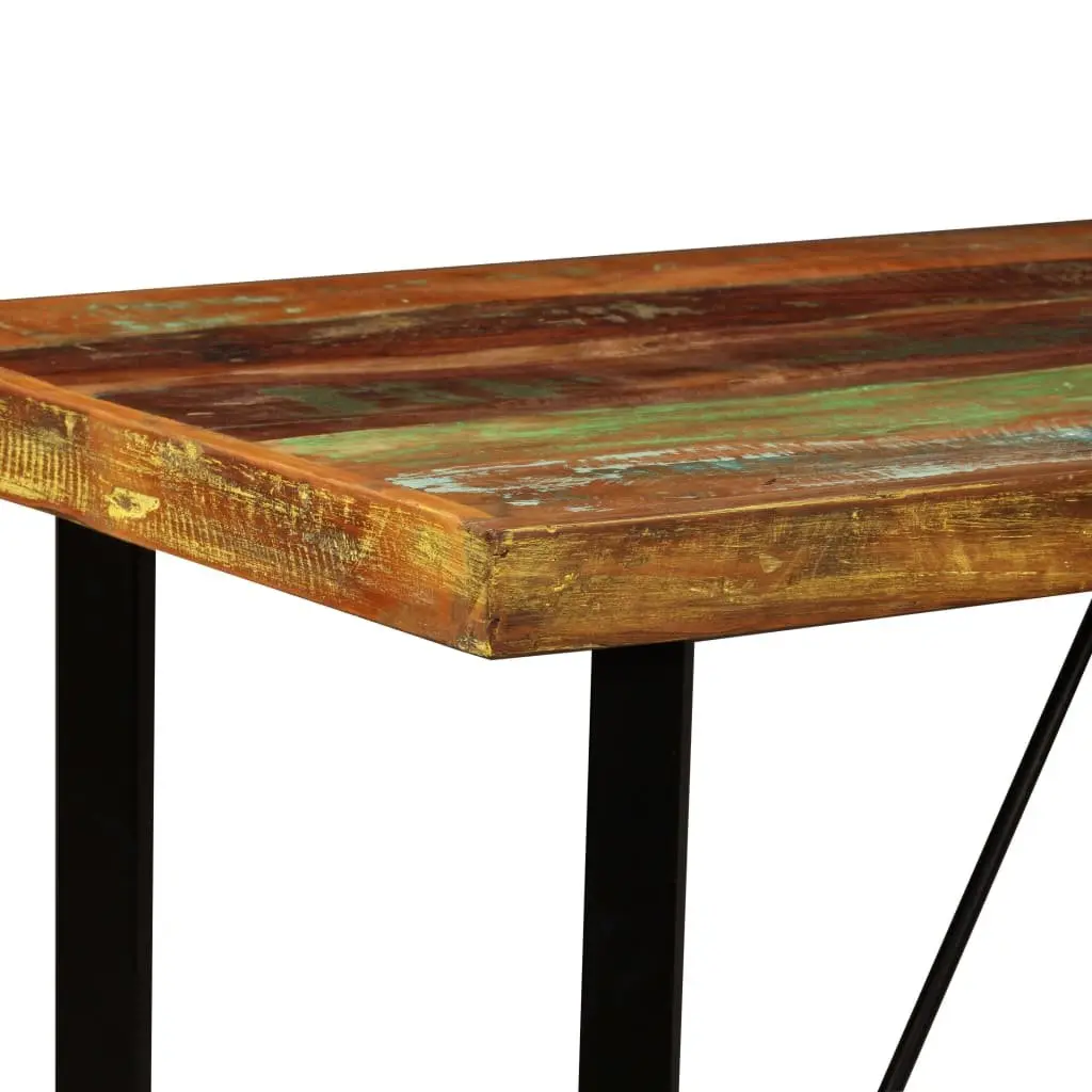 Bar Set Industrial Style 5 Pieces Solid Reclaimed Wood Table Stools Brown
