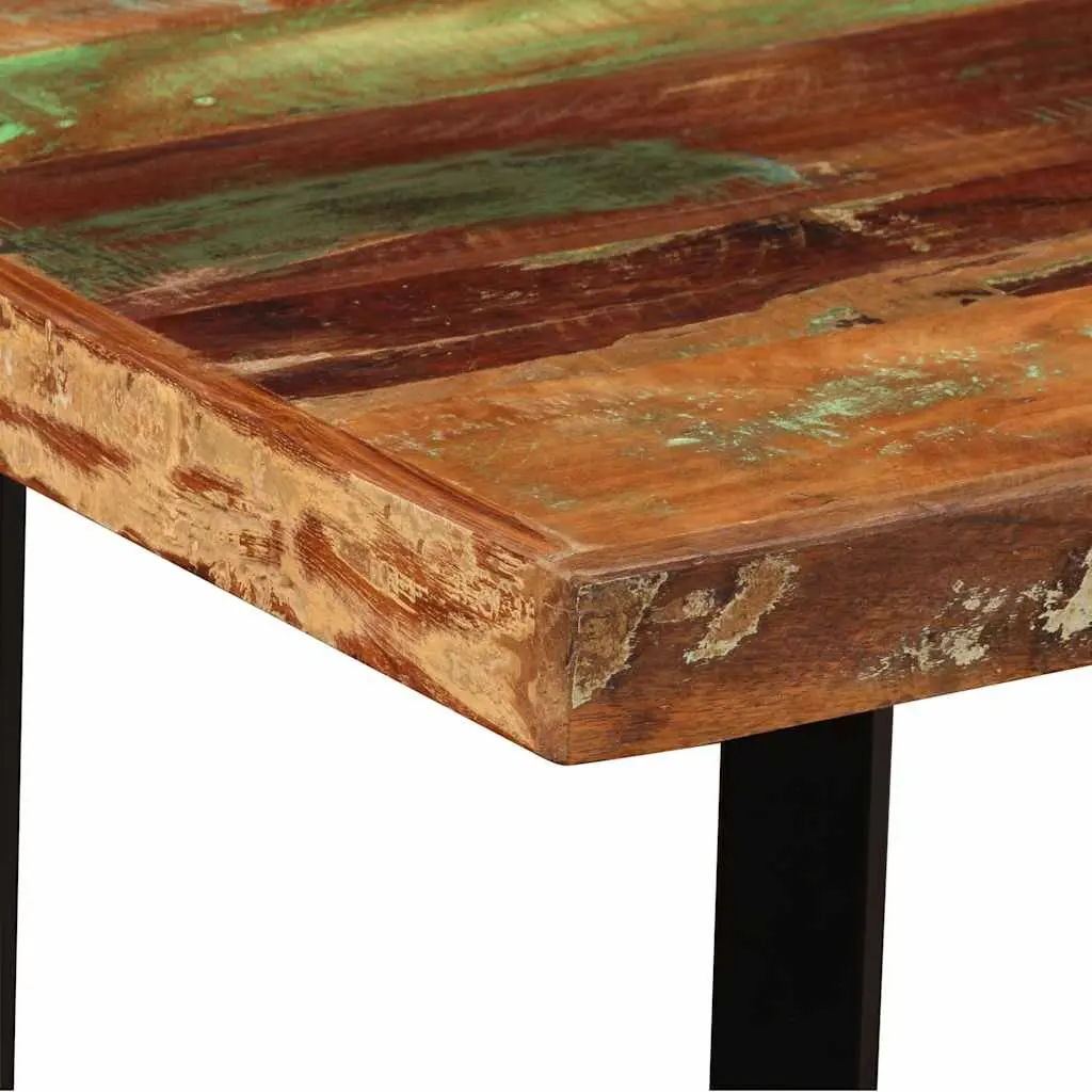 Bar Set Industrial Style 5 Pieces Solid Reclaimed Wood Table Stools Brown