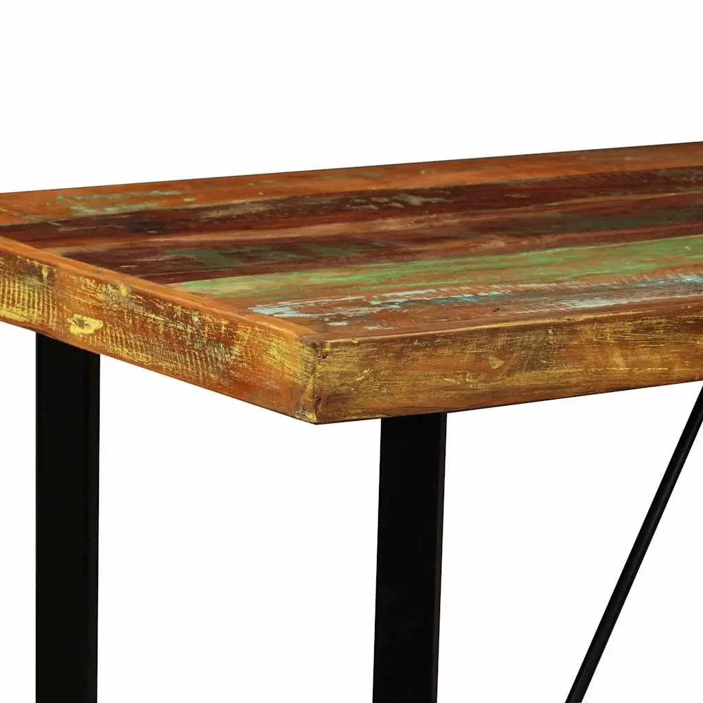 Bar Set Industrial Solid Reclaimed Wood 5 Pieces Kitchen Dining Table Stools