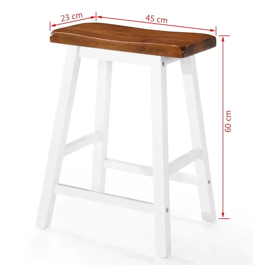 Bar Table and Stool Set Brown 5 Piece Solid Wood MDF Kitchen Dining Furniture