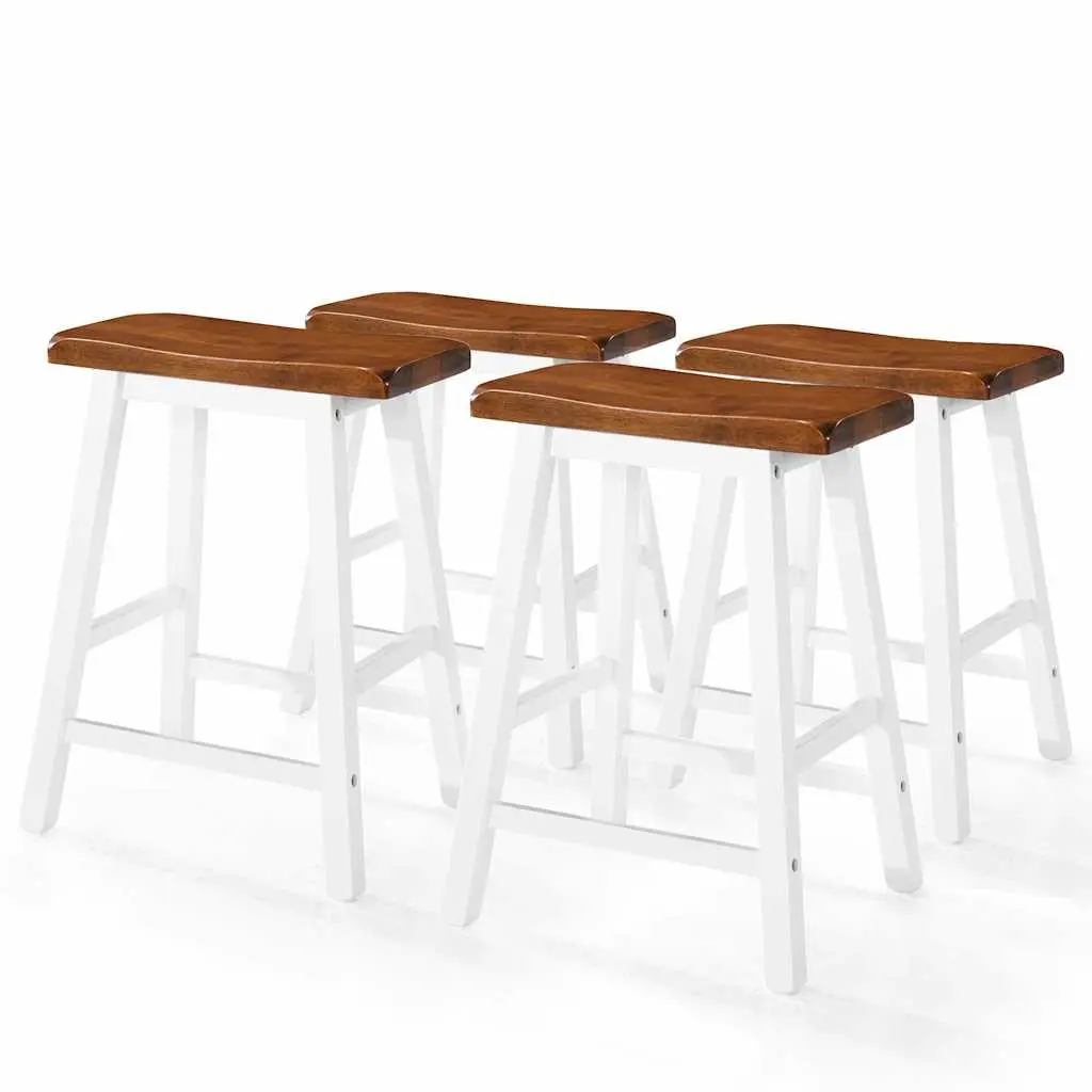 Bar Table and Stool Set Brown 5 Piece Solid Wood MDF Kitchen Dining Furniture