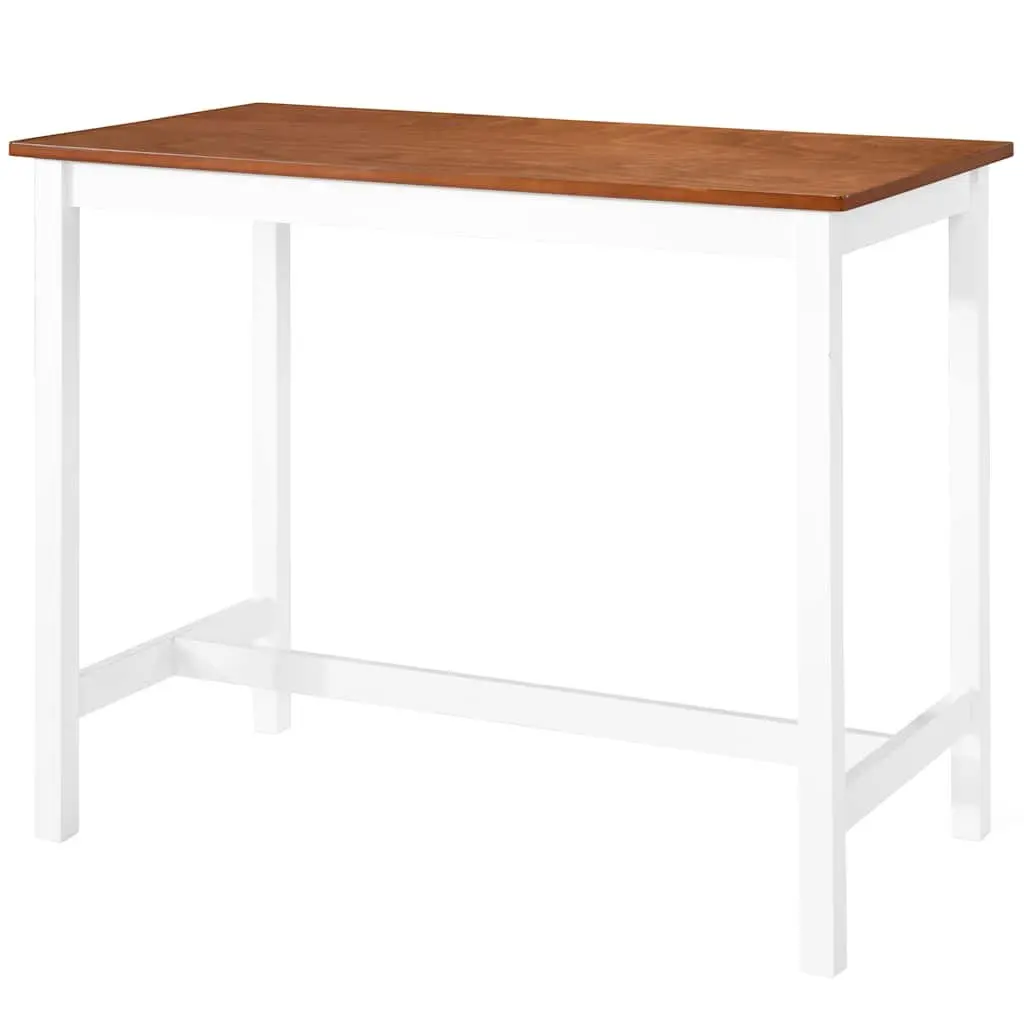 Bar Table and Stool Set Dark Brown 3 Piece MDF Wood
