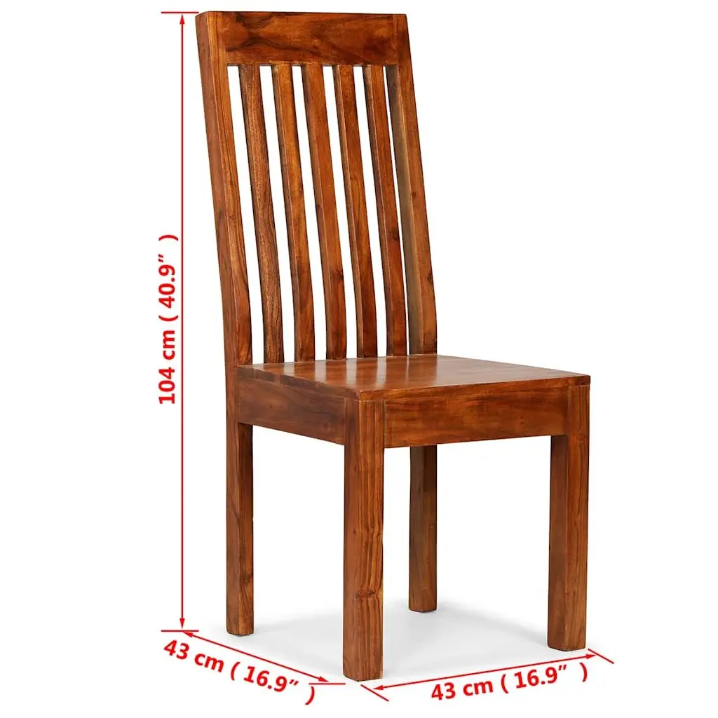 Dining Chairs Modern Brown Solid Wood 6 Piece Set