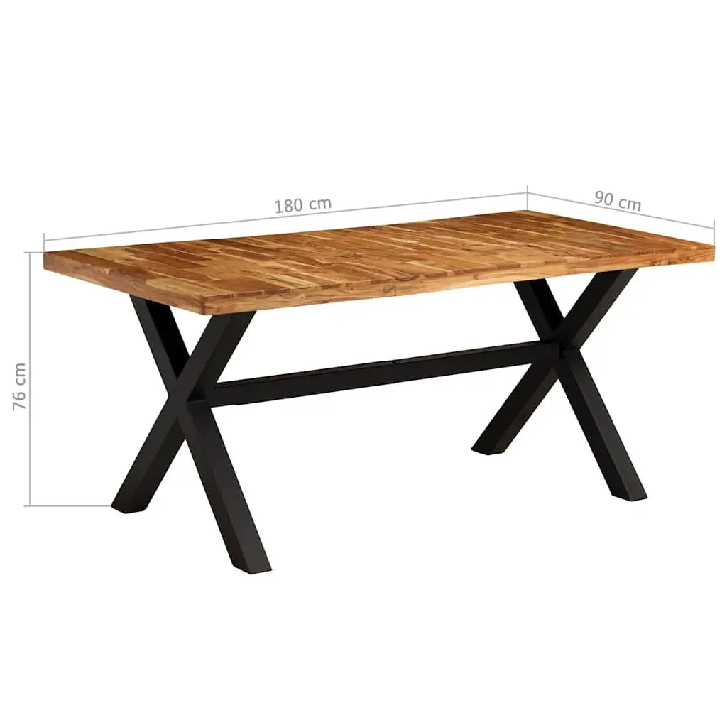 Dining Table Set Brown 7 Piece Solid Acacia Mango Wood Kitchen Furniture