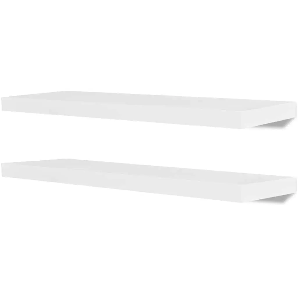 White Floating Wall Shelves Set of 4, 80 cm