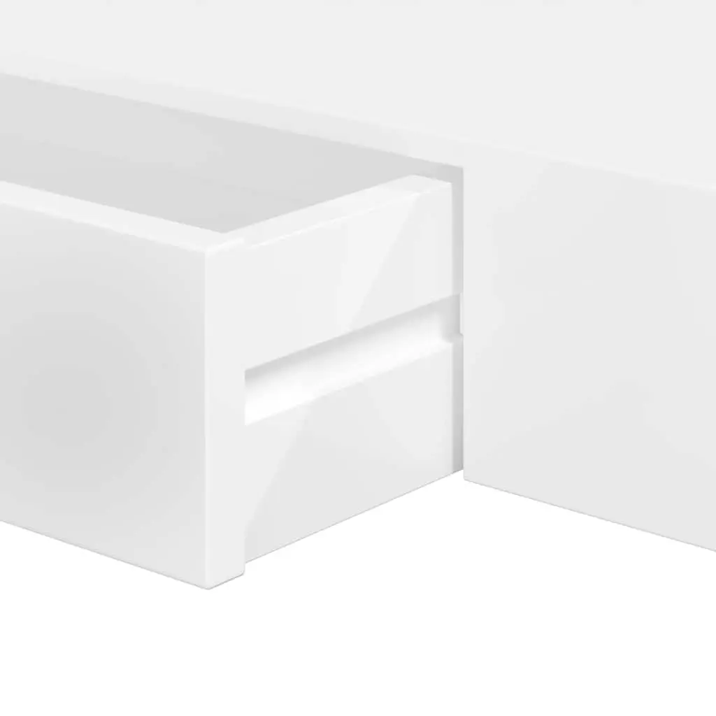 Wall Shelves with Drawers White 80 cm MDF 2 pcs