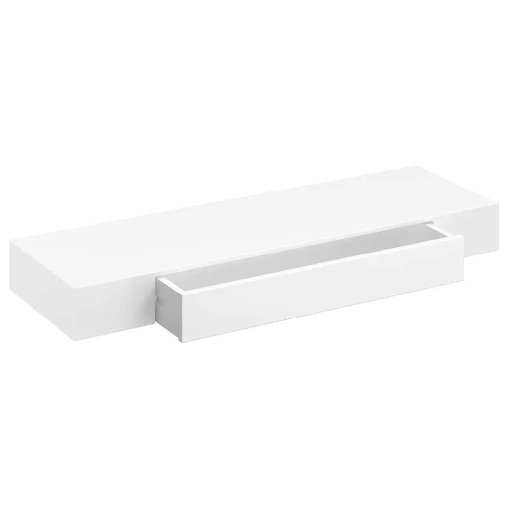 Wall Shelves with Drawers White 80 cm MDF 2 pcs