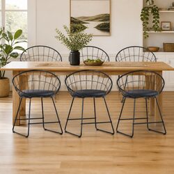 Elegant Set of 6 Dining Chairs with Cushioned Seats