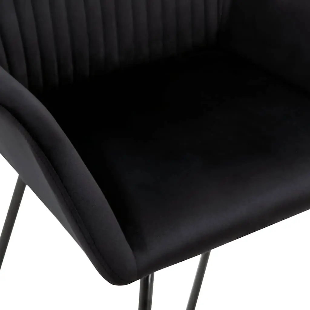 Dining Chairs Black Velvet 4 Piece Set with Armrests Backrest