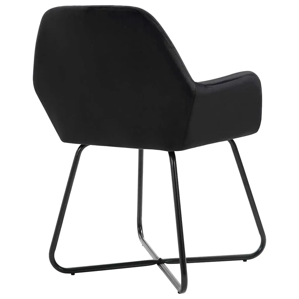 Dining Chairs Black Velvet Set of 6 Ergonomic Steel Legs