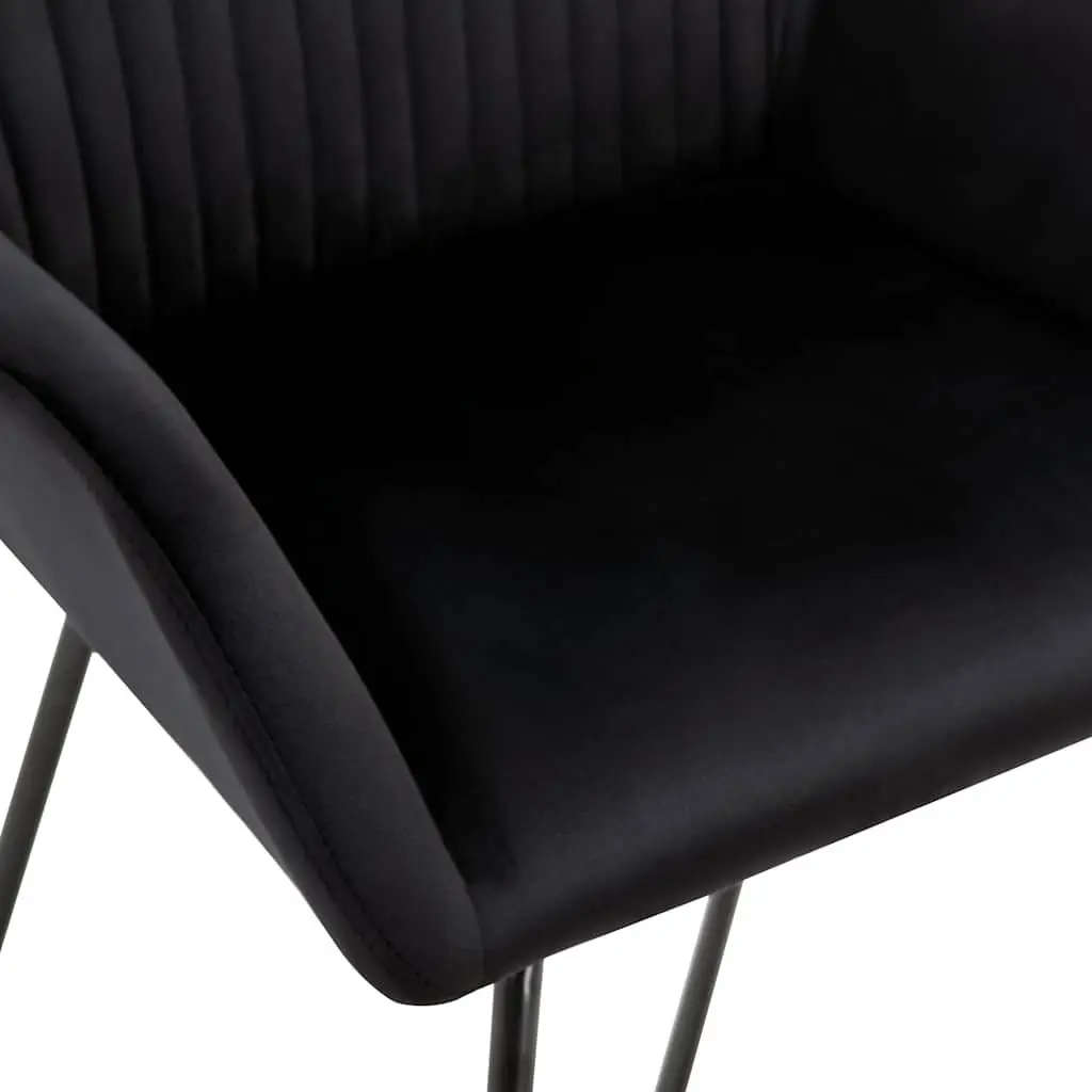 Dining Chairs Black Velvet Set of 6 Ergonomic Steel Legs