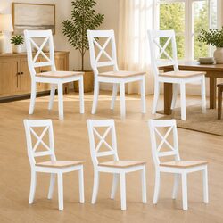 Elegant White Dining Chairs Set of 6 for Comfort