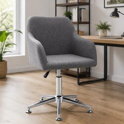 Grey Fabric Swivel Office Chair with Ergonomic Design