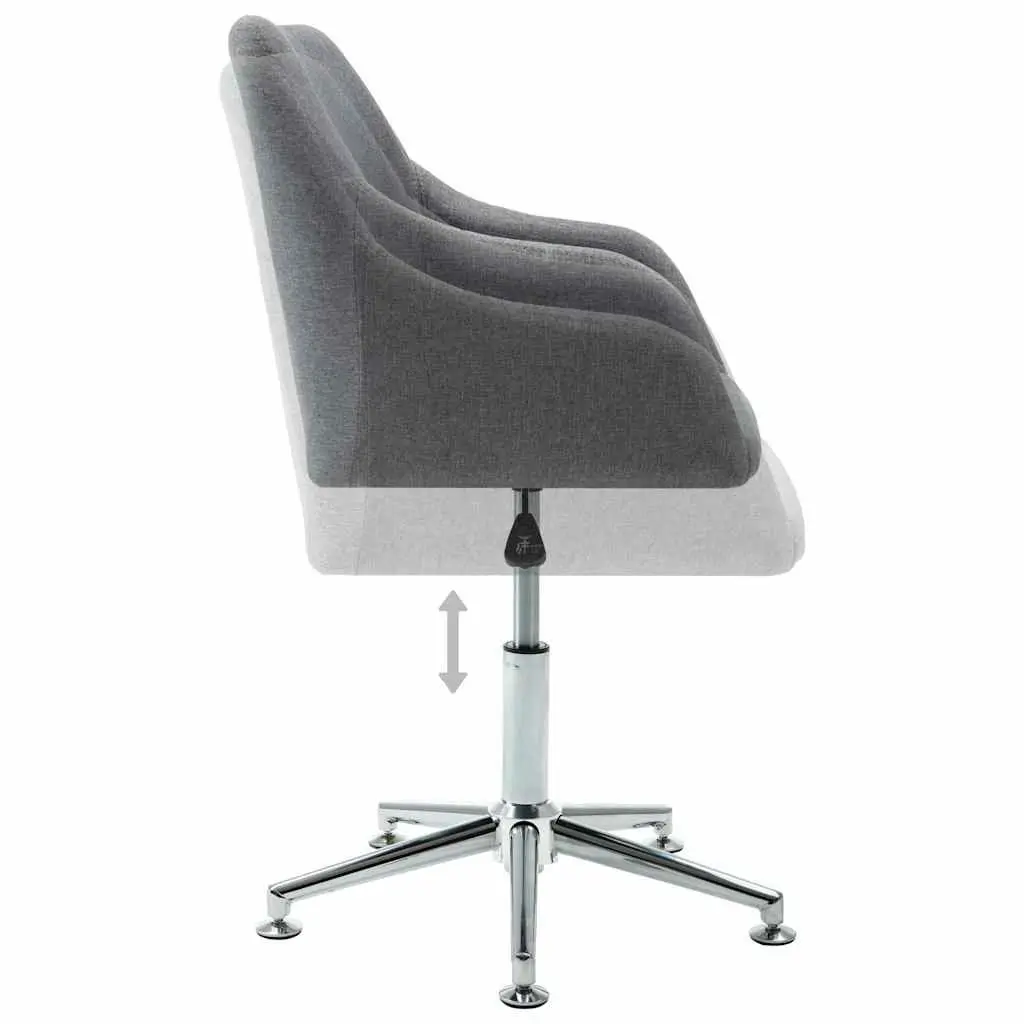 Swivel Office Chair Grey Fabric Ergonomic Design Height Adjustable Gas Lift