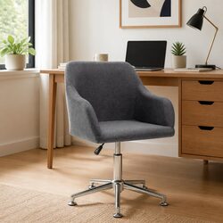 Grey Fabric Swivel Office Chair with Ergonomic Design