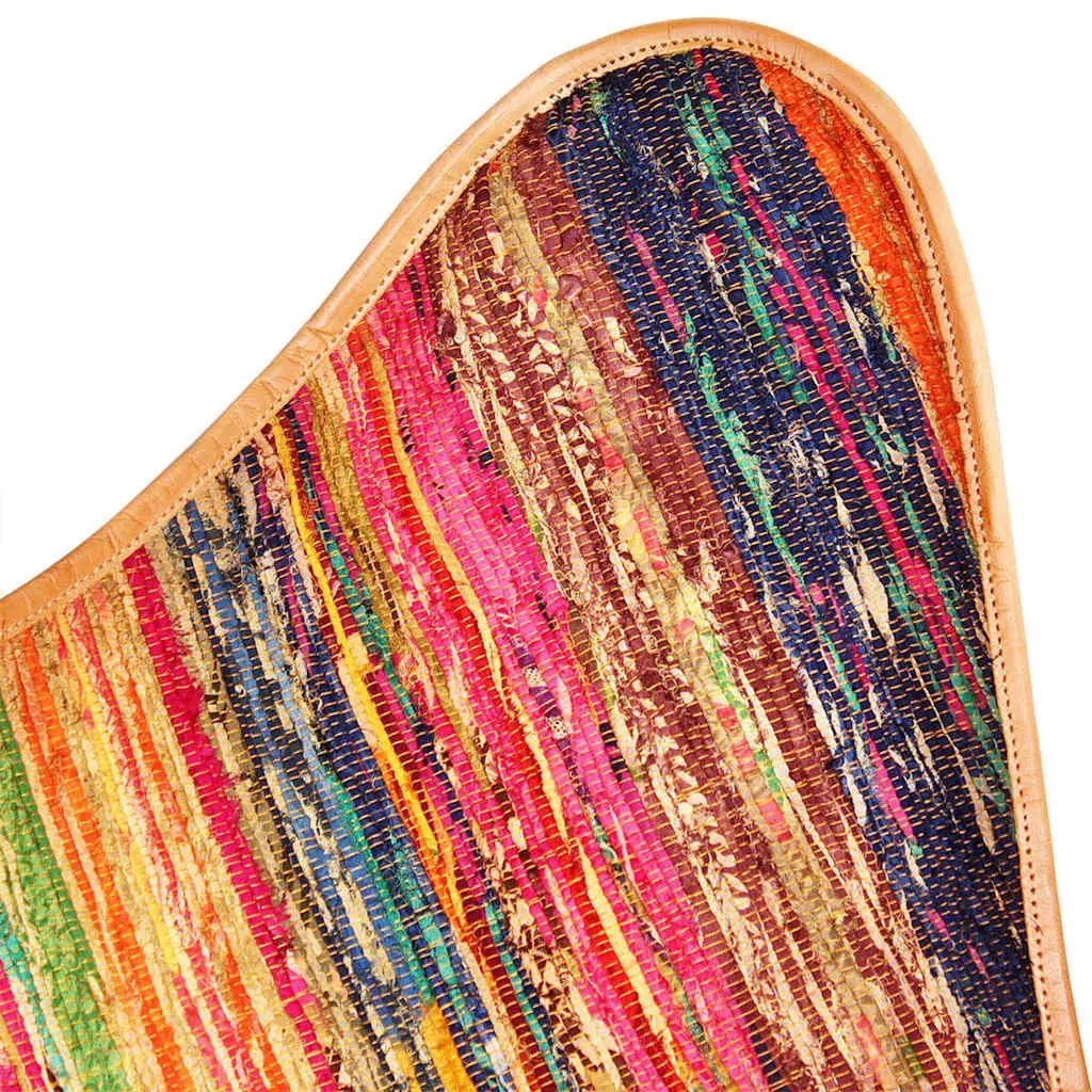 Multicolour Chindi Fabric Butterfly Chairs 2 pcs