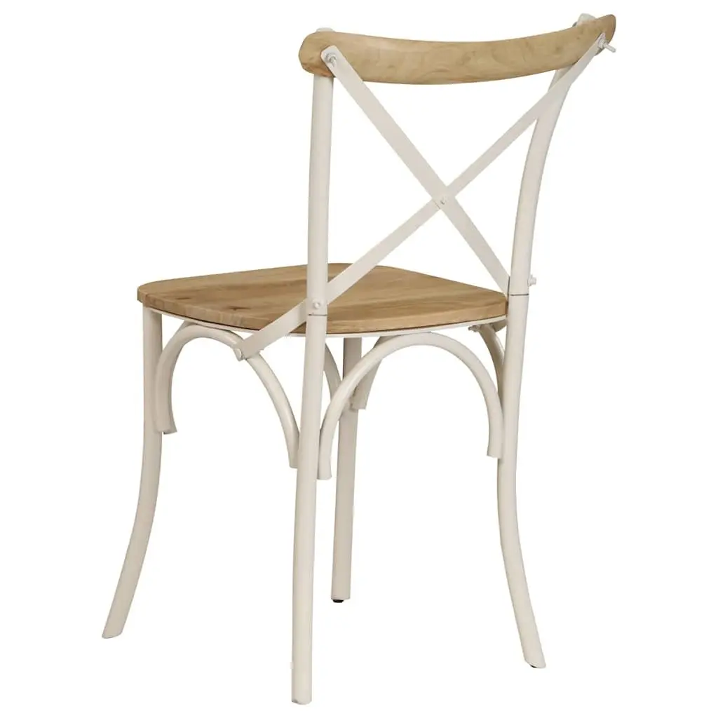 Dining Chairs 4 pcs White Kitchen Room Seating Set Retro Open Back Design