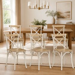 Set of 6 White Dining Chairs for Cozy Living Spaces