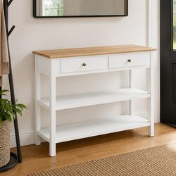 Elegant White Sideboard with 2 Drawers and 2 Shelves
