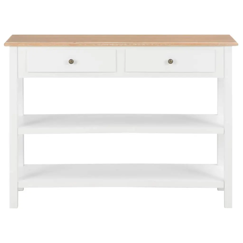 White Sideboard with 2 Drawers and 2 Shelves