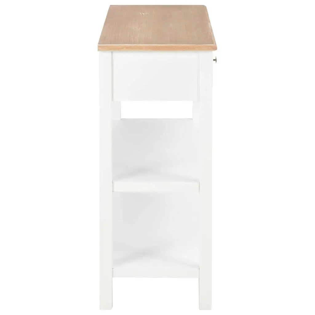 White Sideboard with 2 Drawers and 2 Shelves