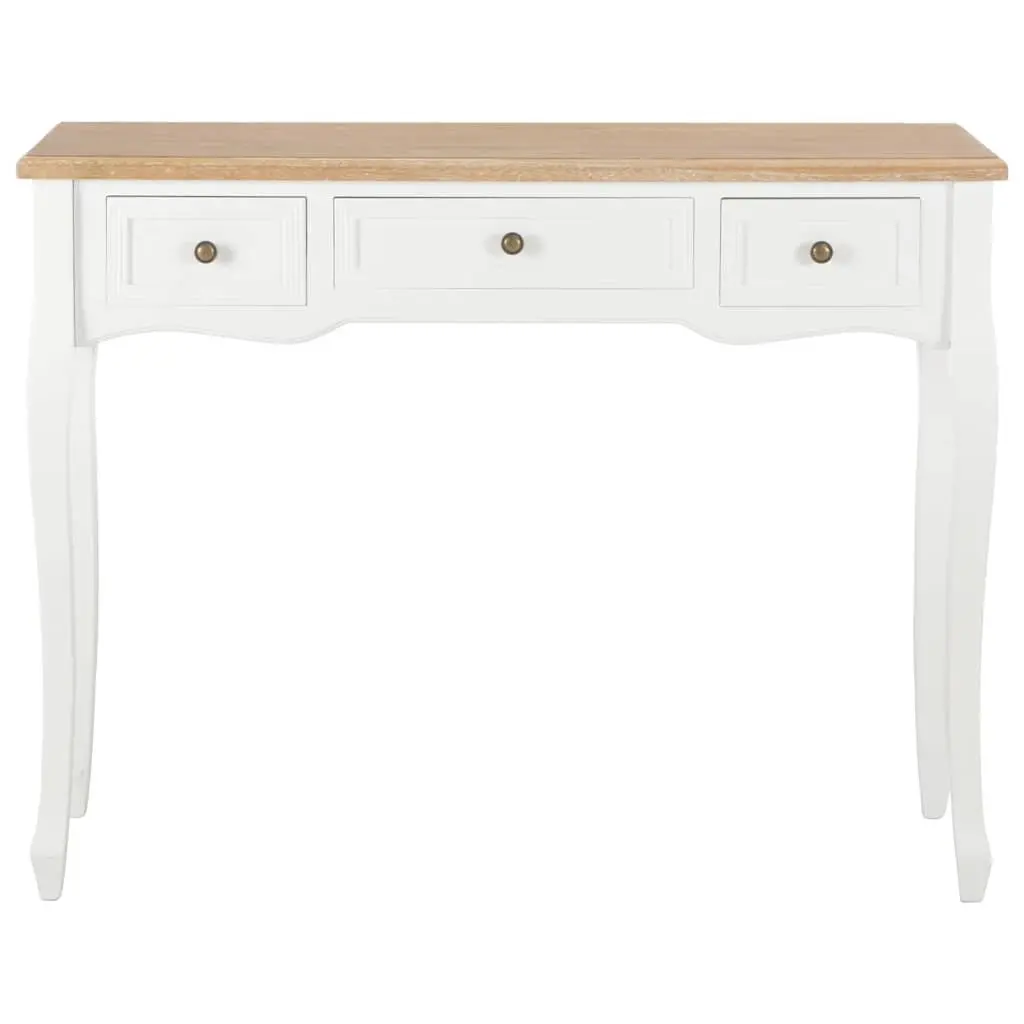 End Table Console Dressing White 3 Drawers MDF Pinewood