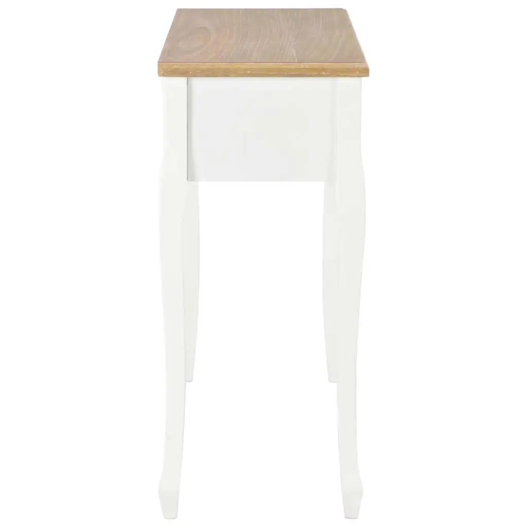End Table Console Dressing White 3 Drawers MDF Pinewood