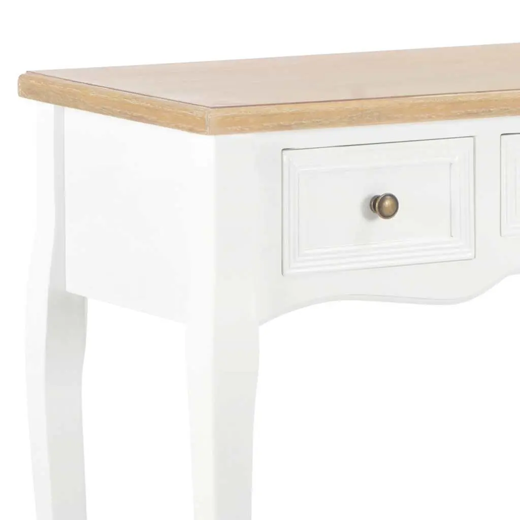 End Table Console Dressing White 3 Drawers MDF Pinewood