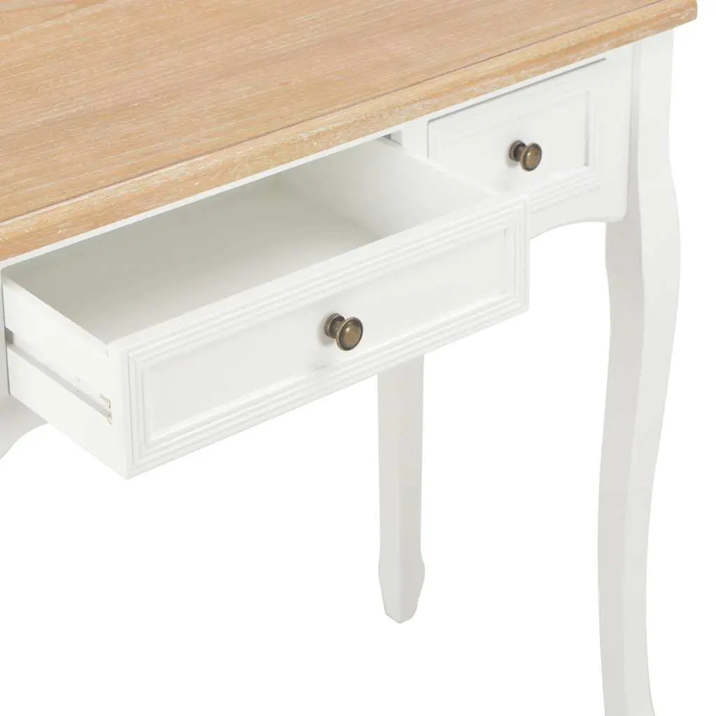 End Table Console Dressing White 3 Drawers MDF Pinewood