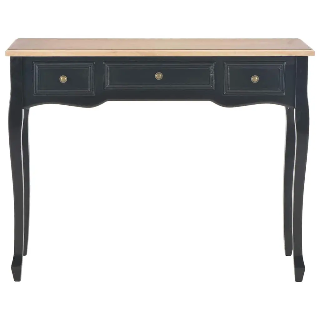 Dressing Table Black Compact MDF and Pinewood 3 Drawers