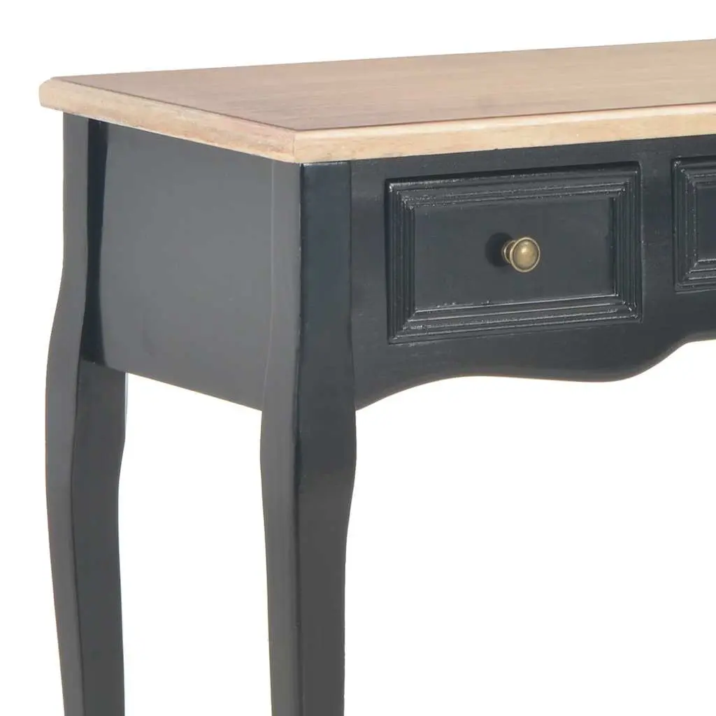 Dressing Table Black Compact MDF and Pinewood 3 Drawers